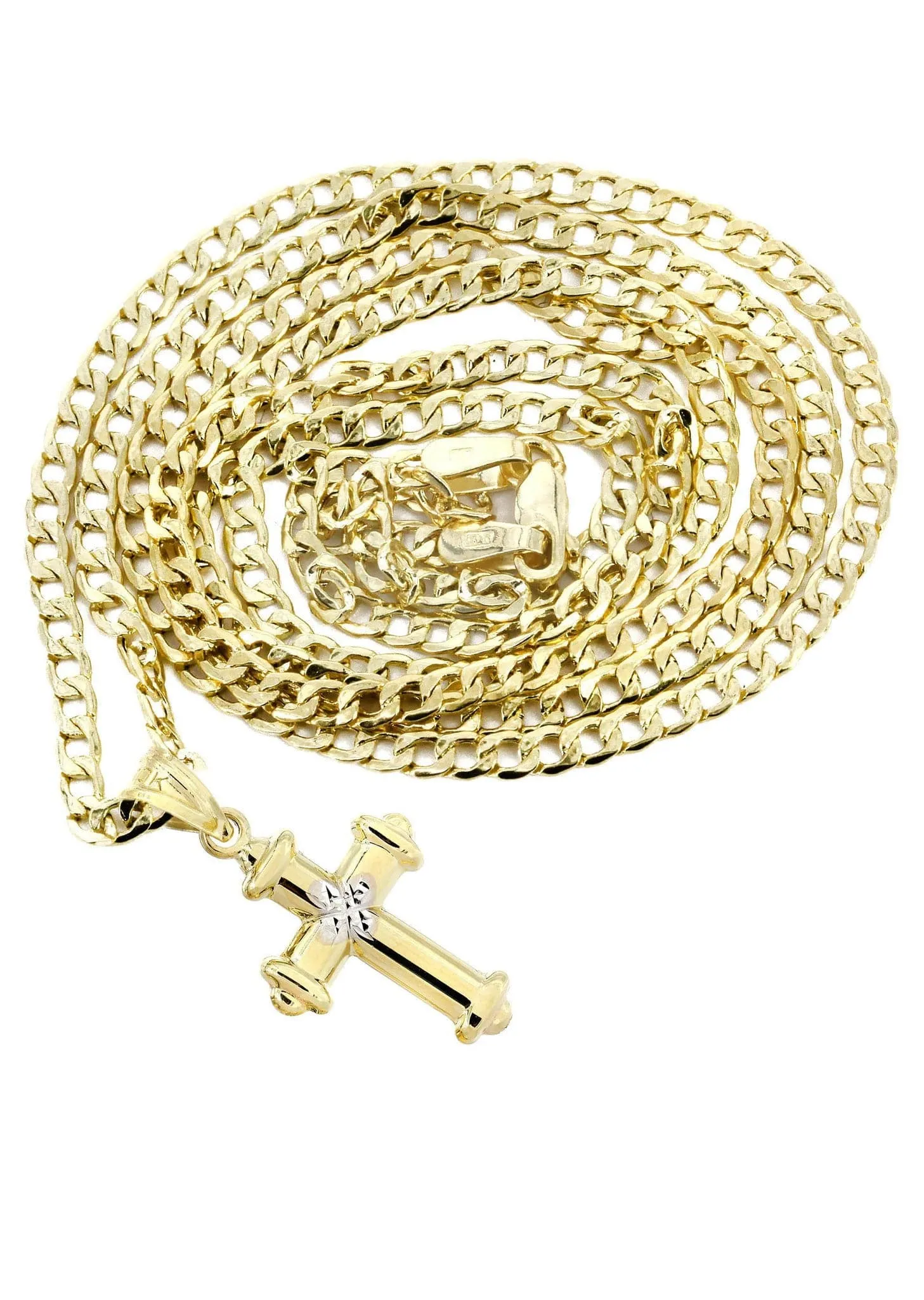 10K Gold Cross  Necklace For Men | 5.2 Grams