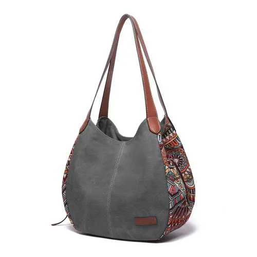 3 Main Bags Brenice Bohemia Canvas Floral Handbag