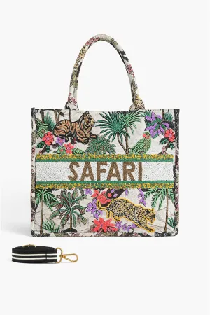 African Safari Embellished Tote