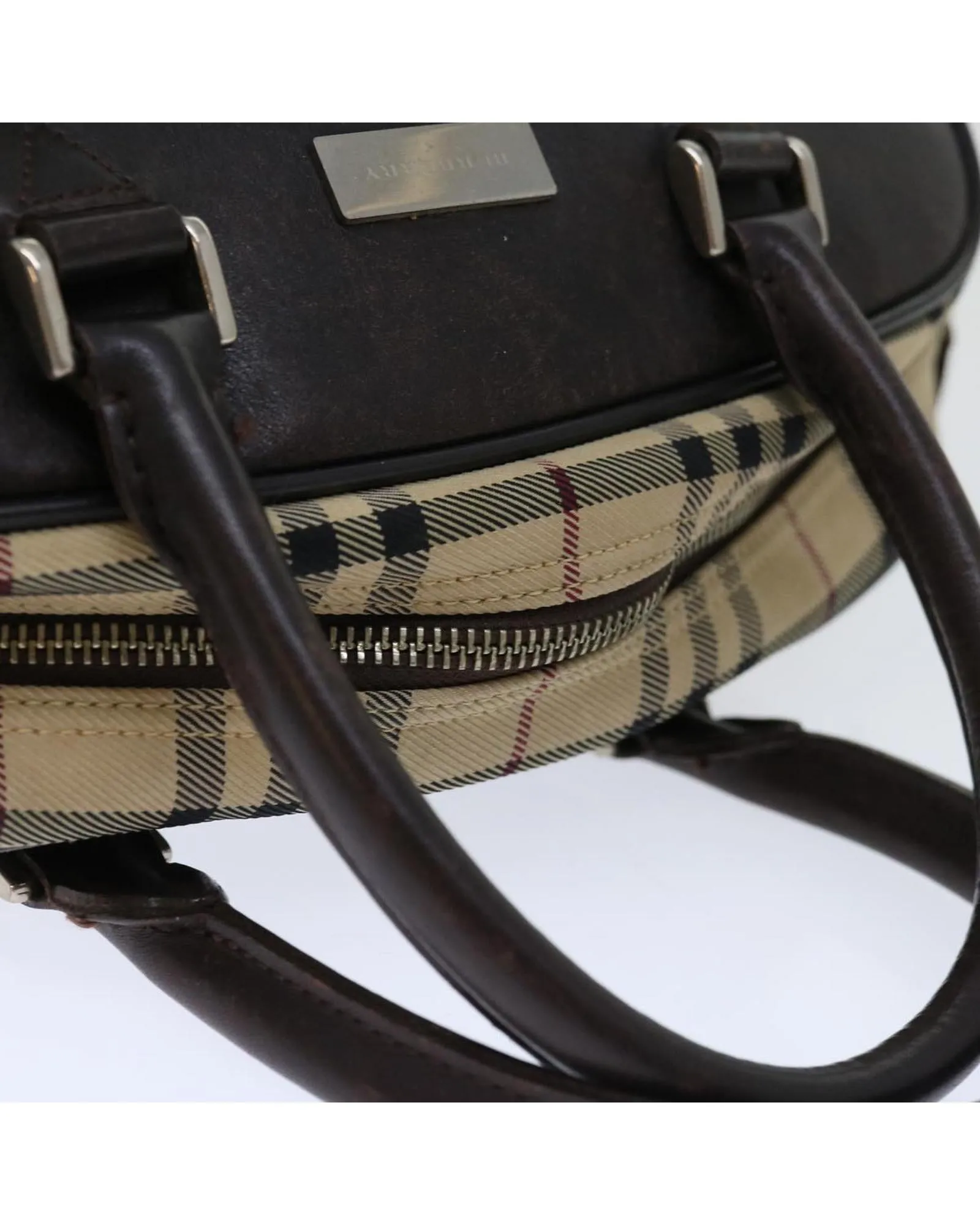 Authentic Burberry Nova Check Canvas Boston Bag