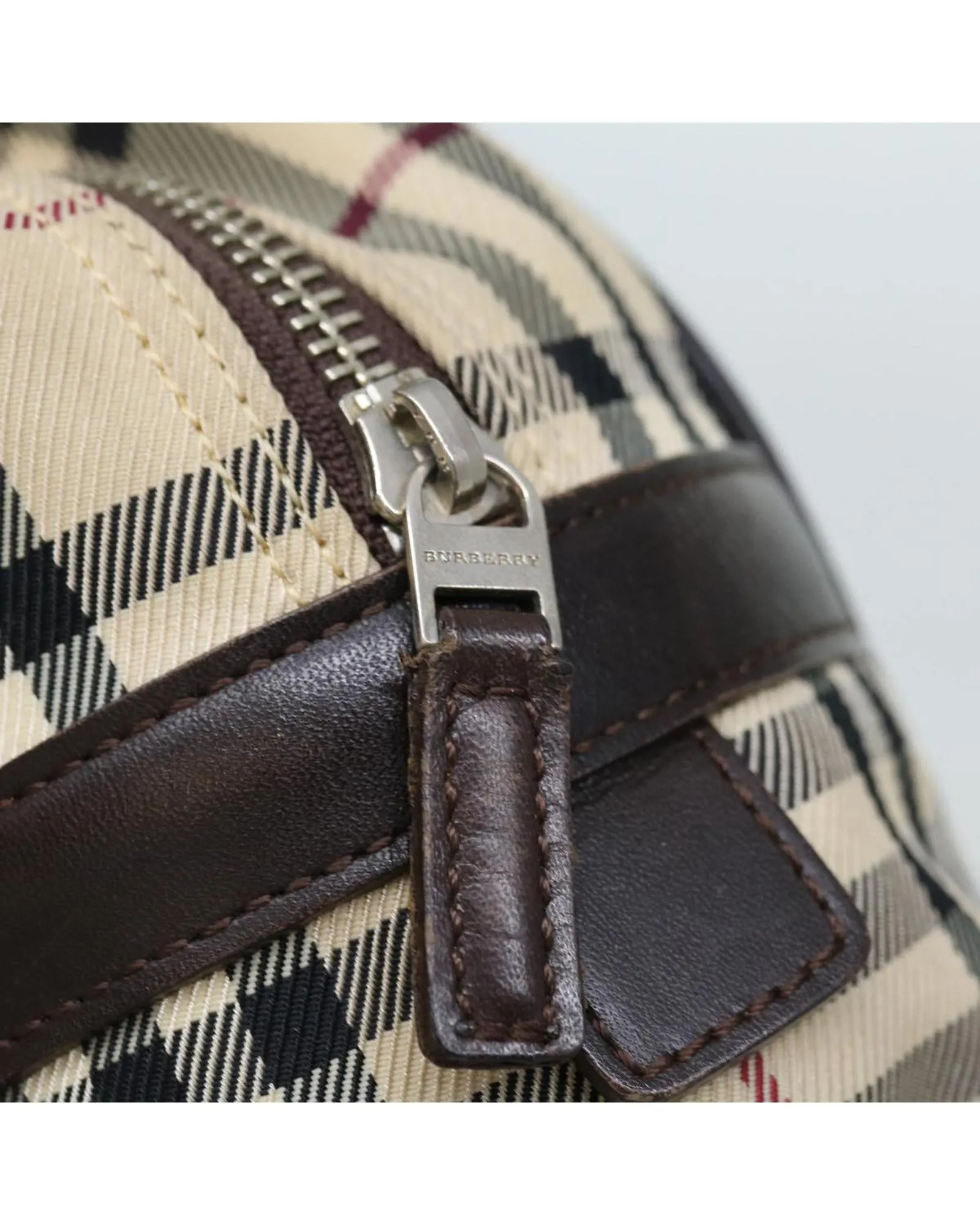 Authentic Burberry Nova Check Canvas Boston Bag