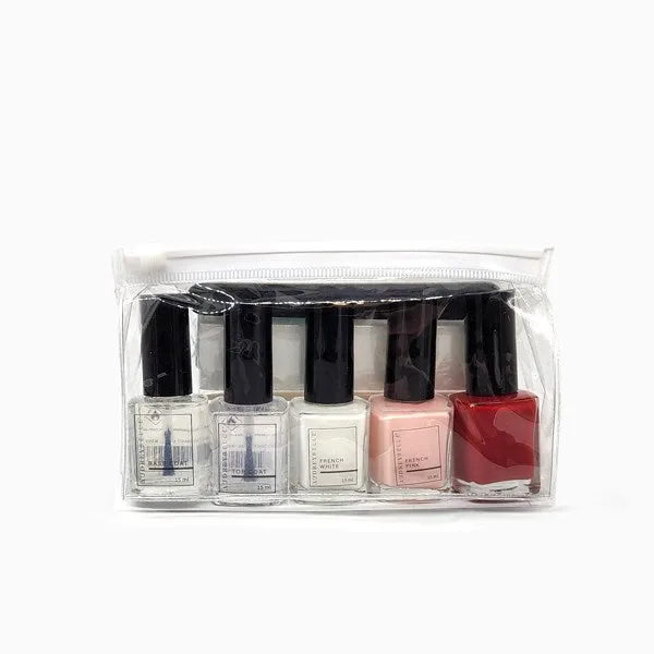 Barneys Transparent Cosmetic Bag - Clear/White Slide Lock - Med - 10 Pieces