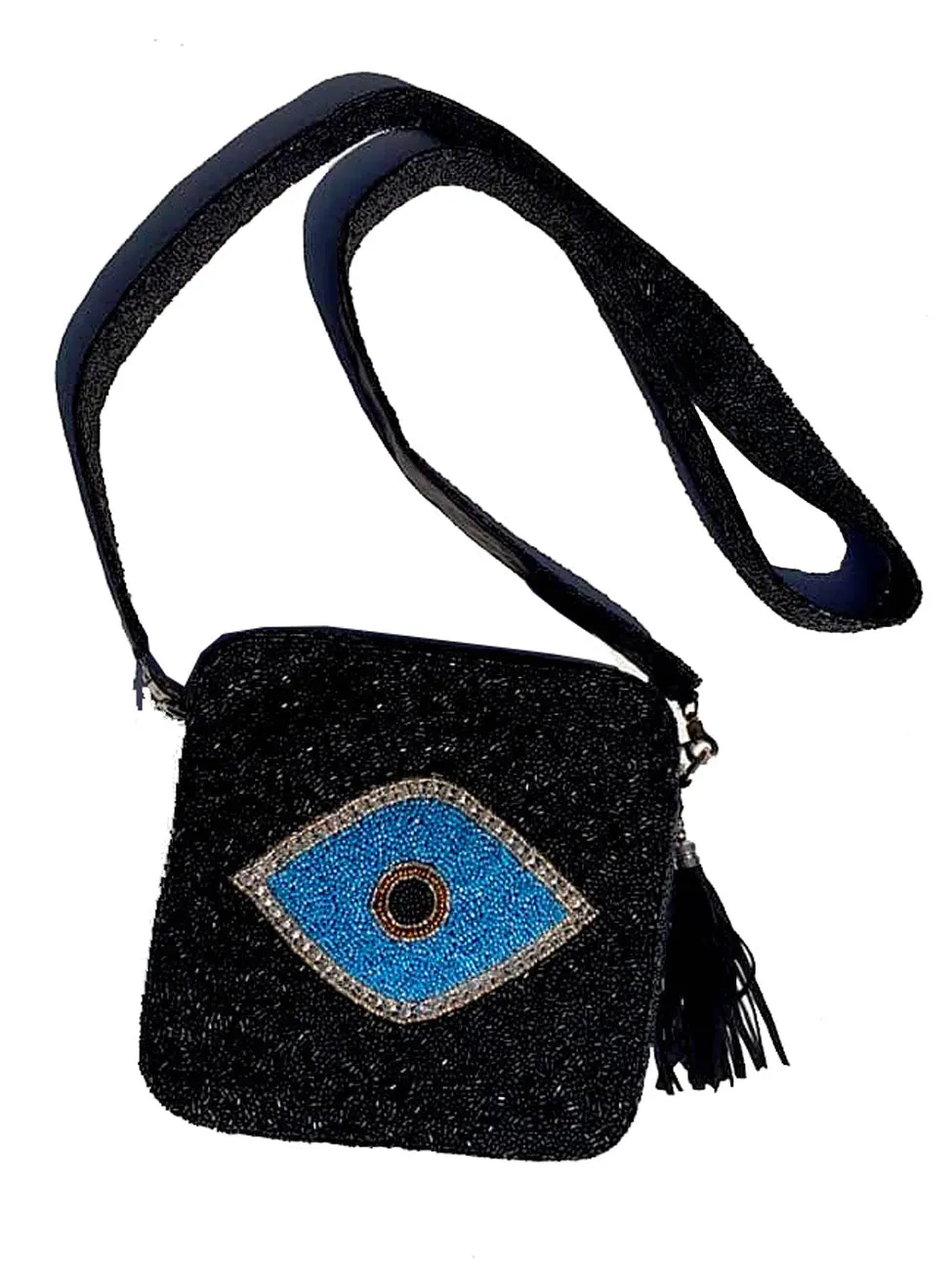 Beaded Square Camera Bag Crossbody