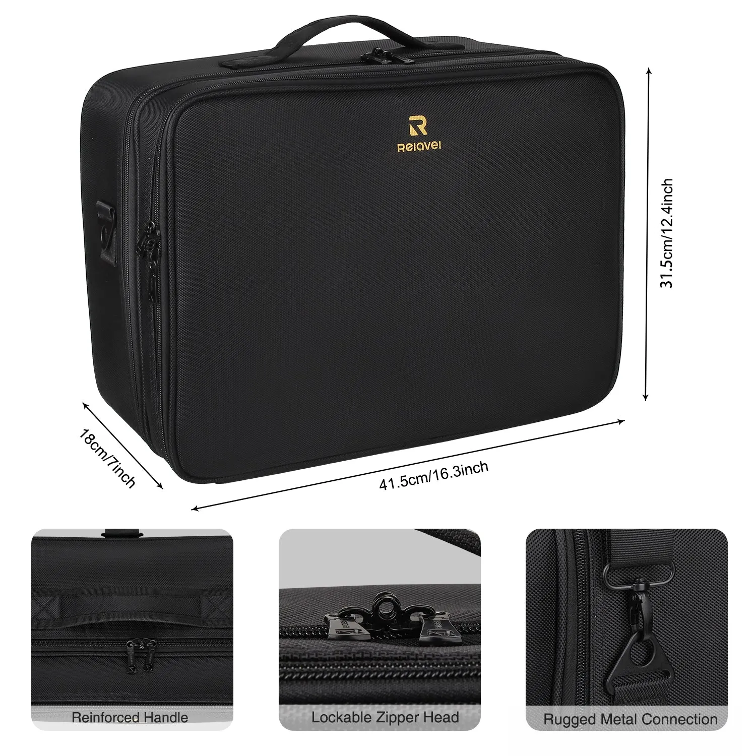 Black Extra Large Makeup Case