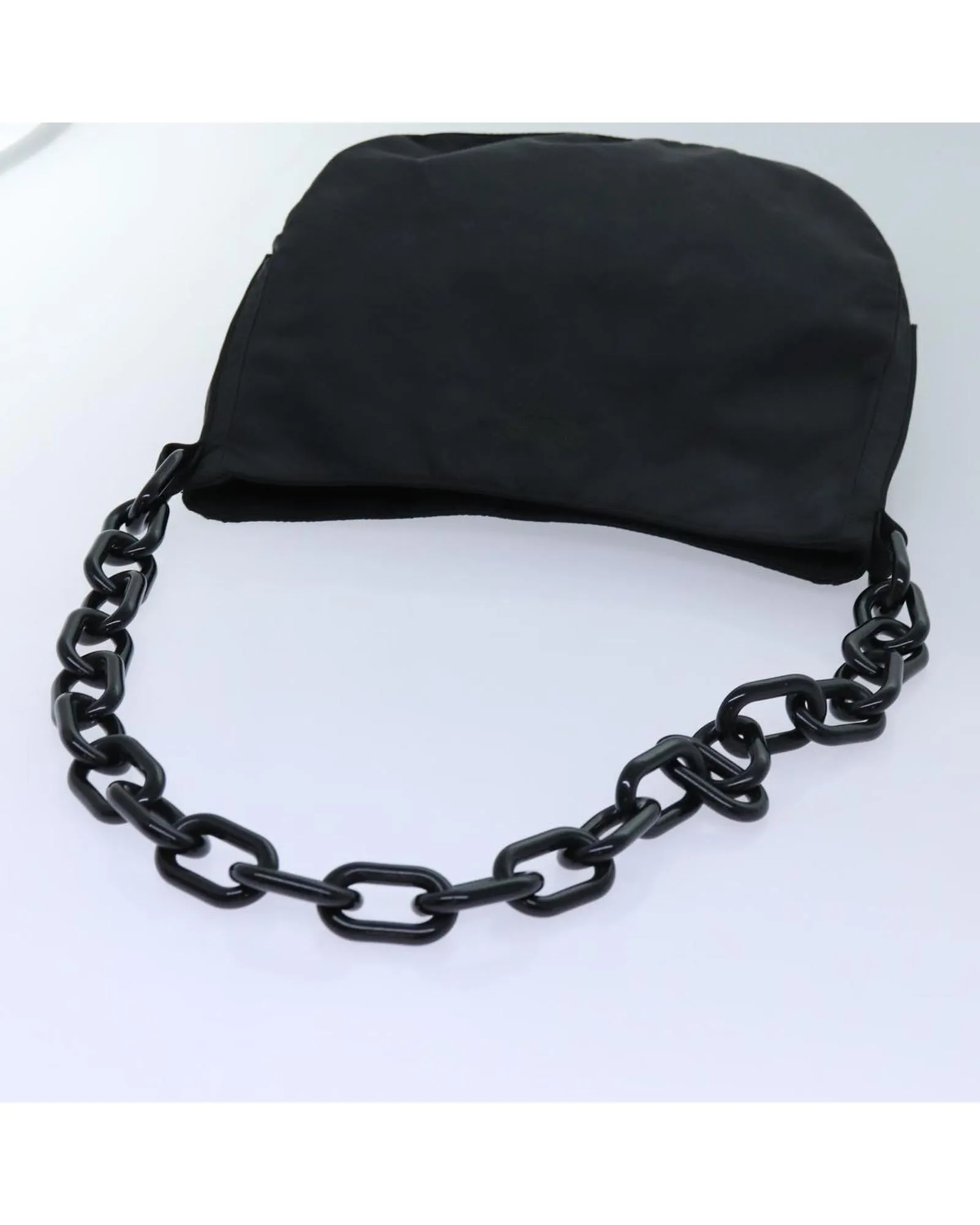 Black Nylon Chain Shoulder Bag - Prada