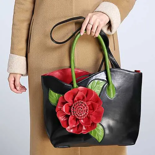 Brenice National Style Fancy With Rose Decoration Handbag