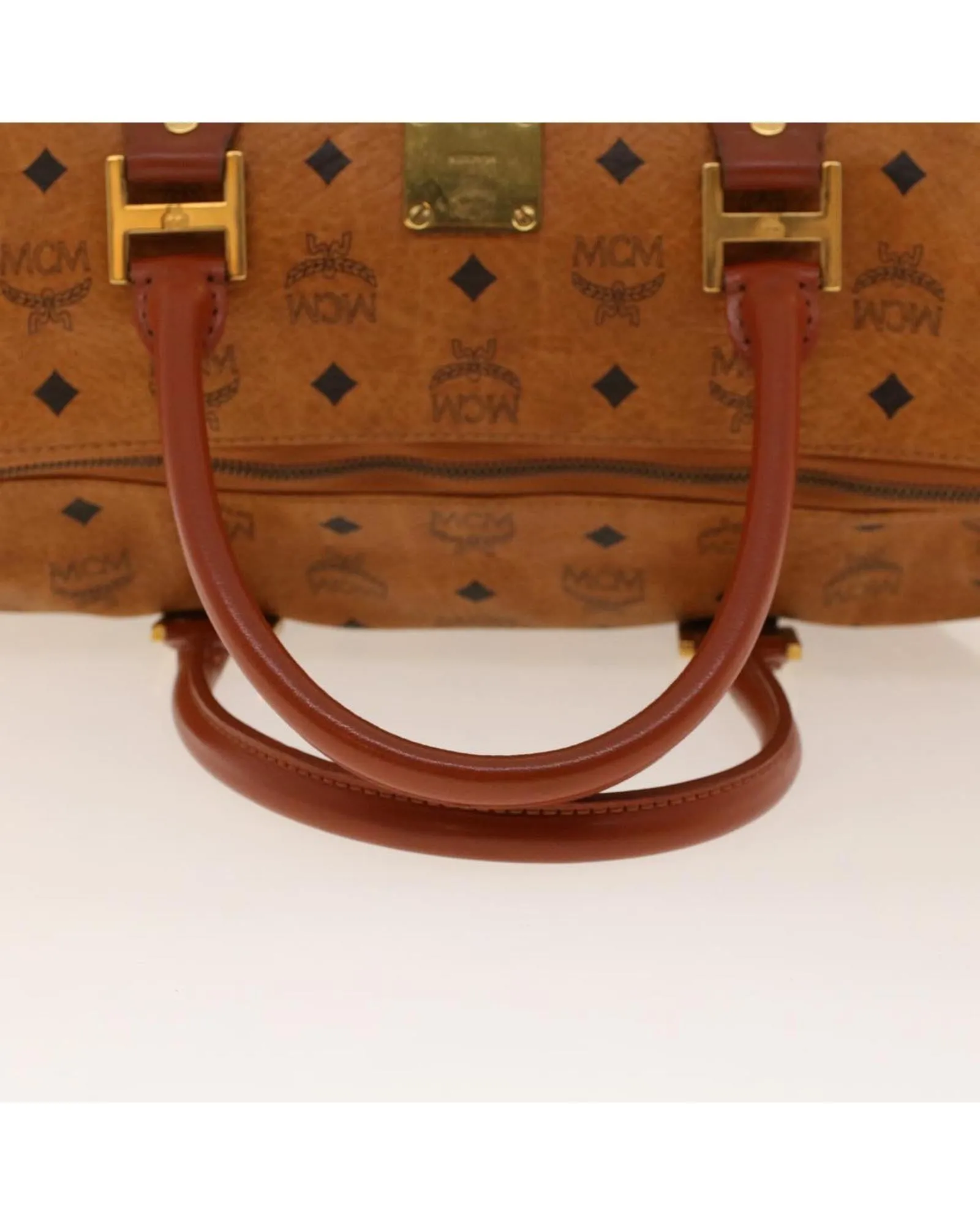 Brown PVC Leather Logogram Boston Bag