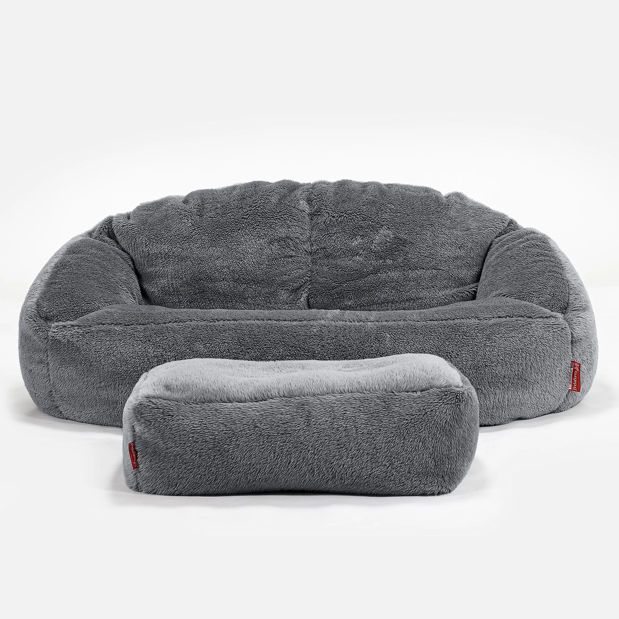 Bubble Sofa Bean Bag - Teddy Faux Fur Dark Grey