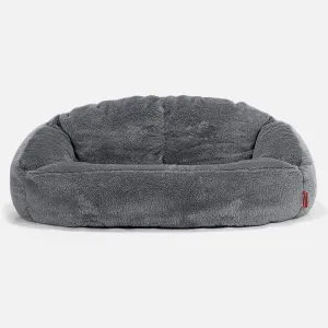 Bubble Sofa Bean Bag - Teddy Faux Fur Dark Grey