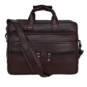 Business Class Unisex Faux Leather 15.6 Inch Office Laptop Bag