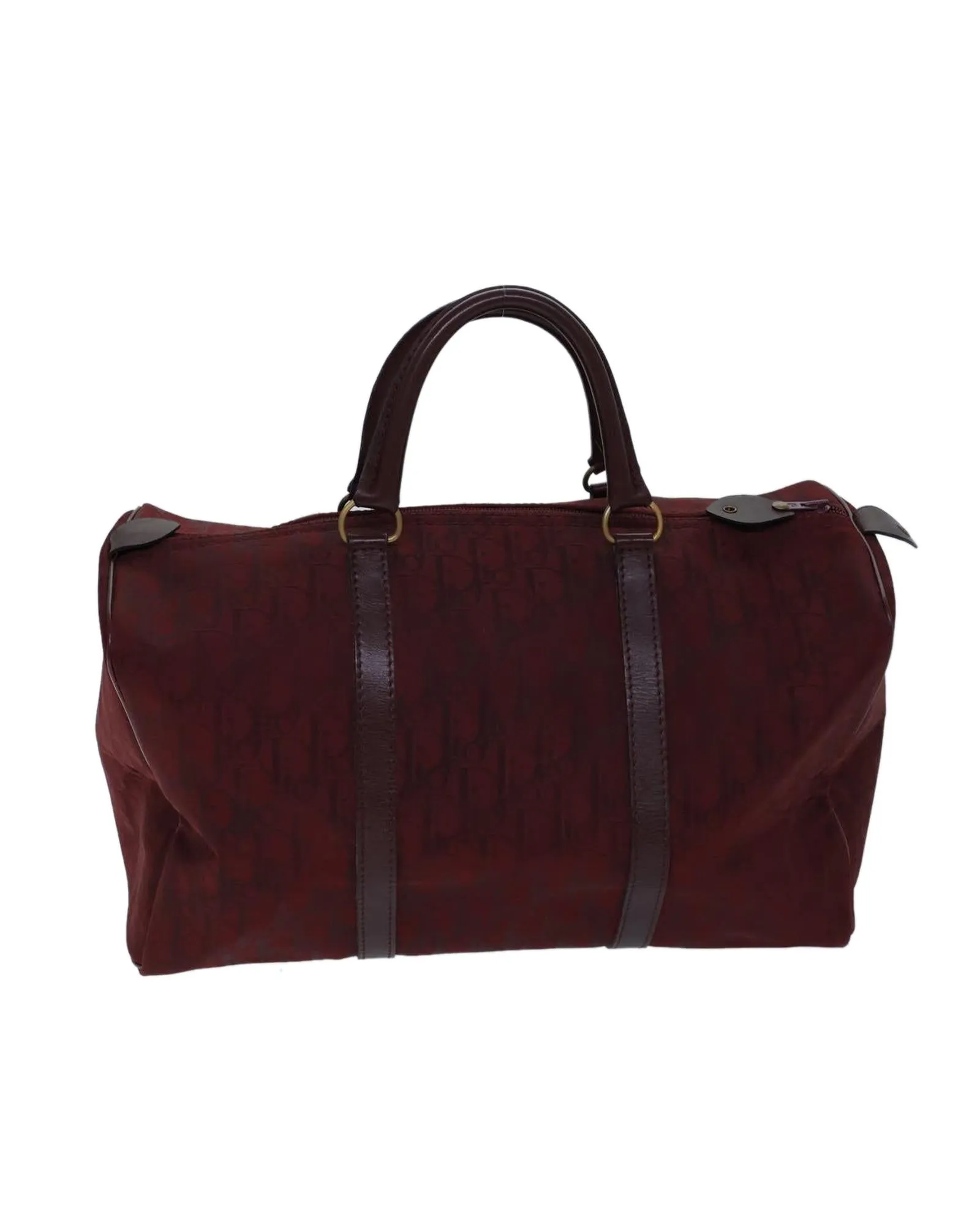 Canvas Boston Bag with Red Trotter Pattern - Authentic Luxury Handbag