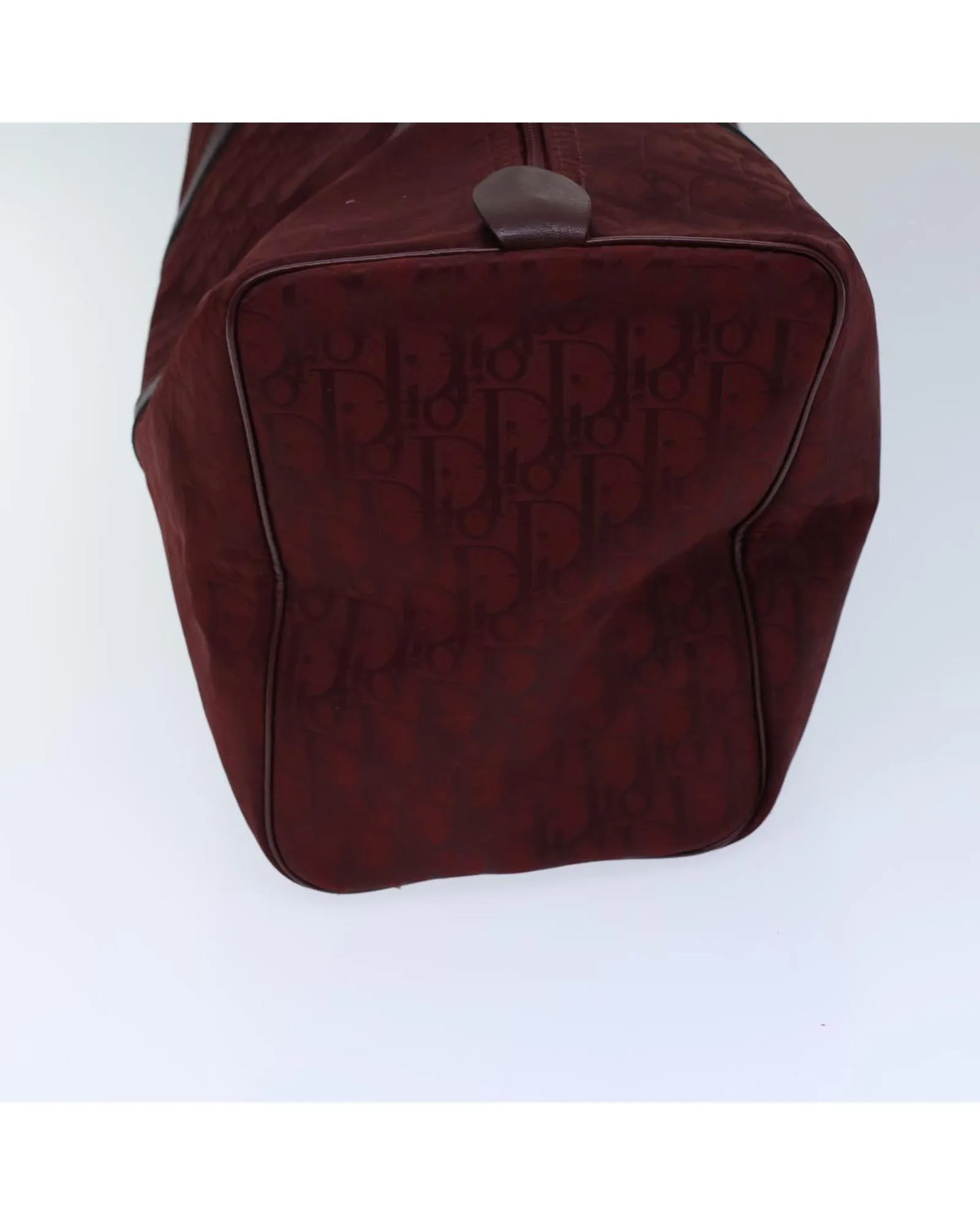 Canvas Boston Bag with Red Trotter Pattern - Authentic Luxury Handbag