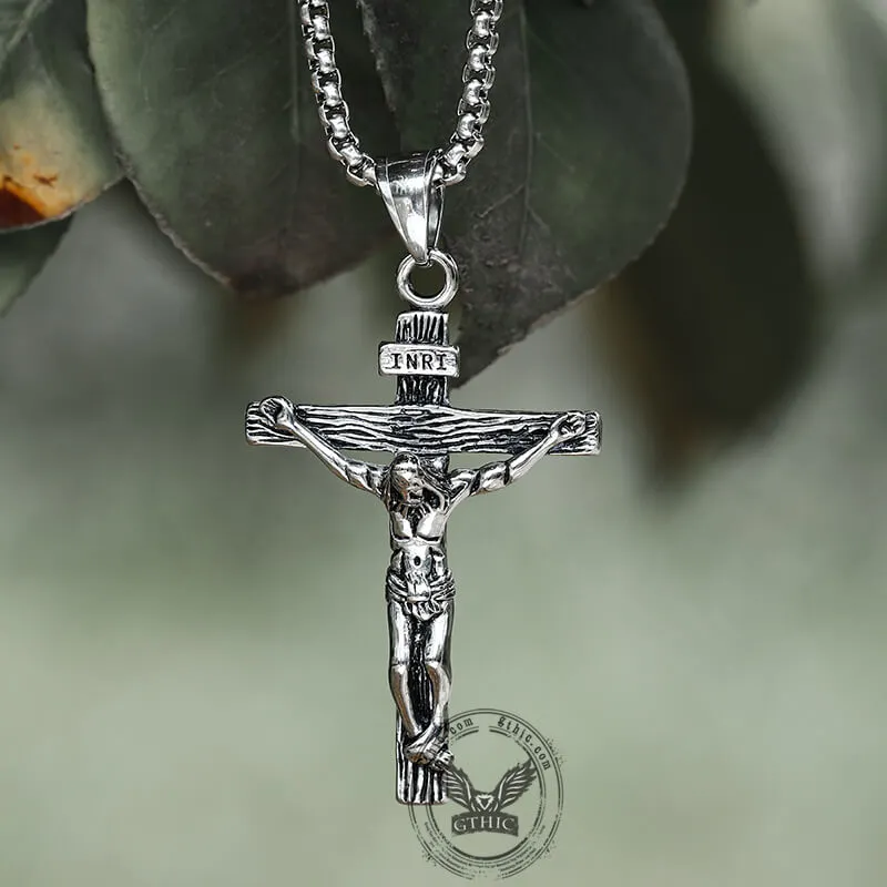 Crucifixion of Jesus Stainless Steel Cross Pendant