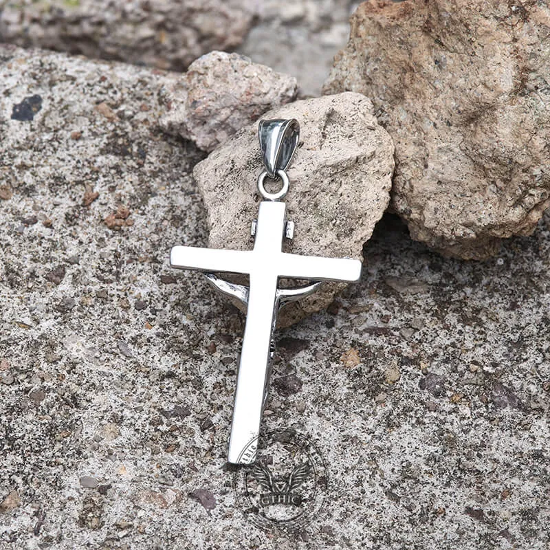 Crucifixion of Jesus Stainless Steel Cross Pendant