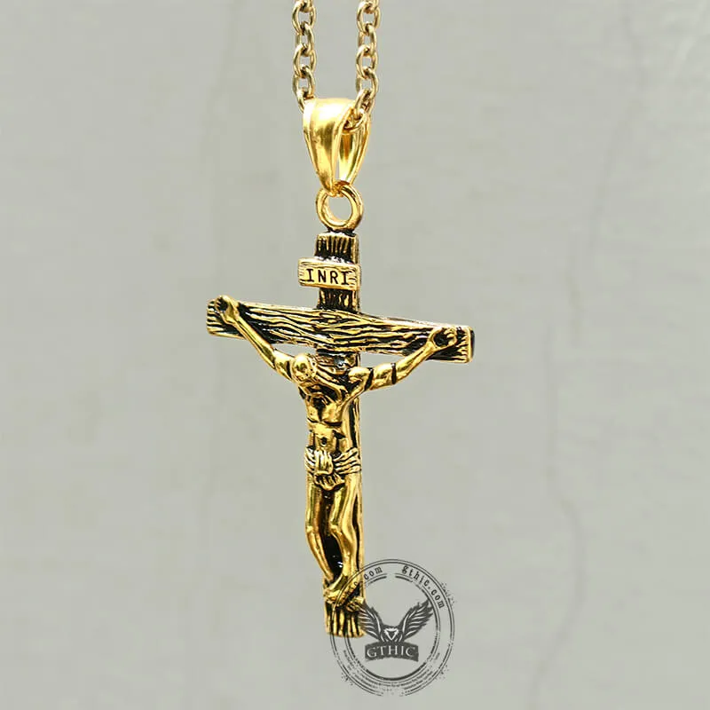 Crucifixion of Jesus Stainless Steel Cross Pendant