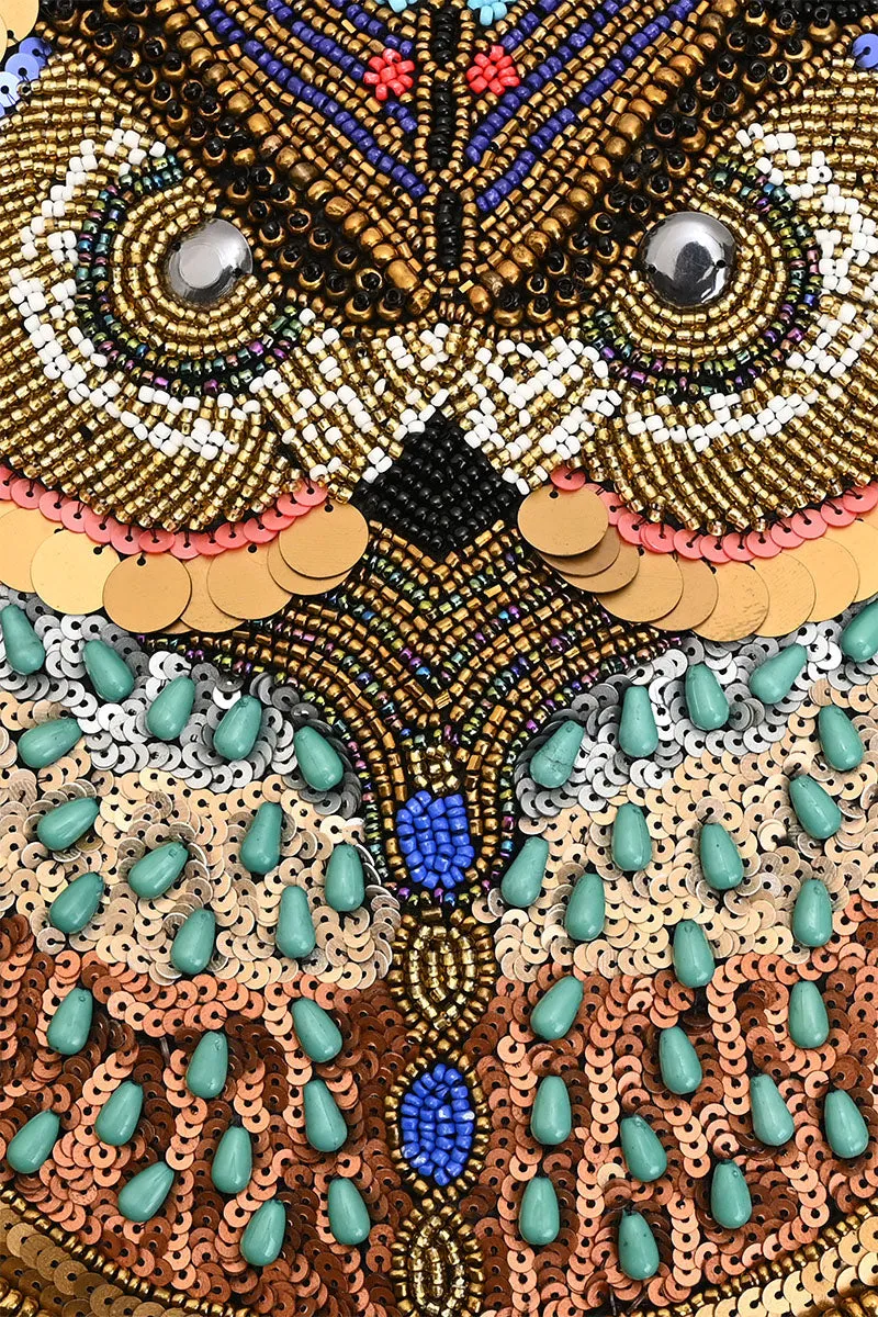 Embellished Shopper Tote Owl