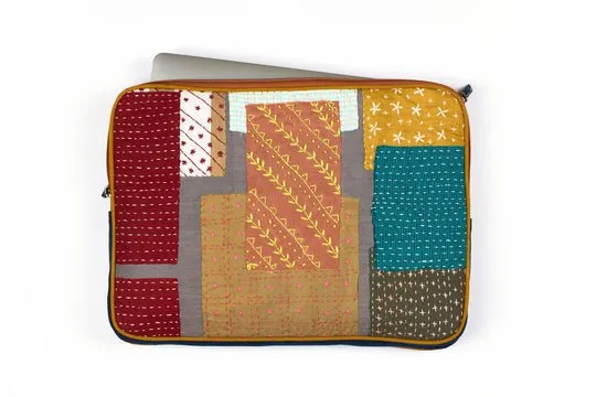 Enchanted Garden Sashiko Laptop Sleeve