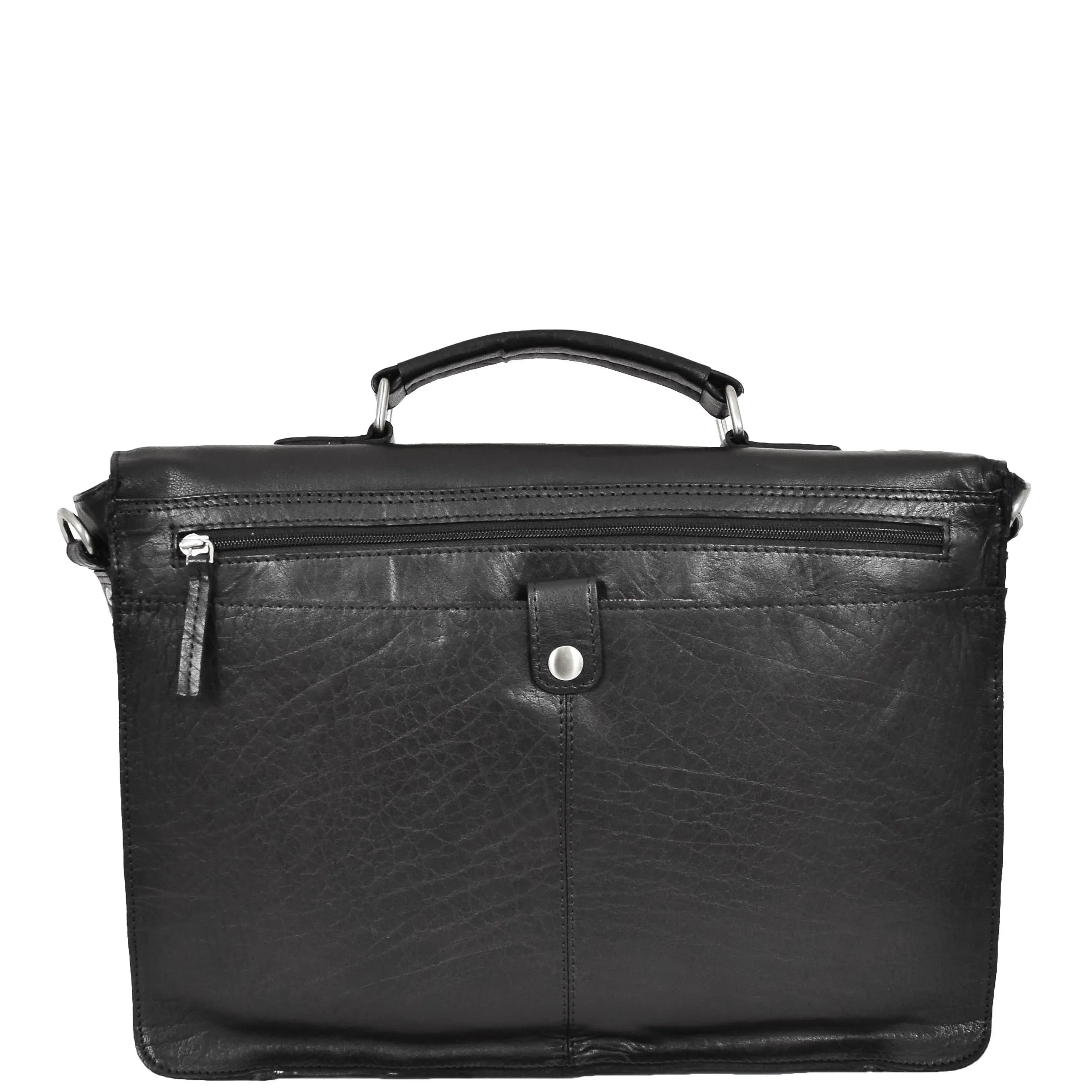 Genuine Leather Briefcase for Mens Business Office Laptop Bag Edgar Black