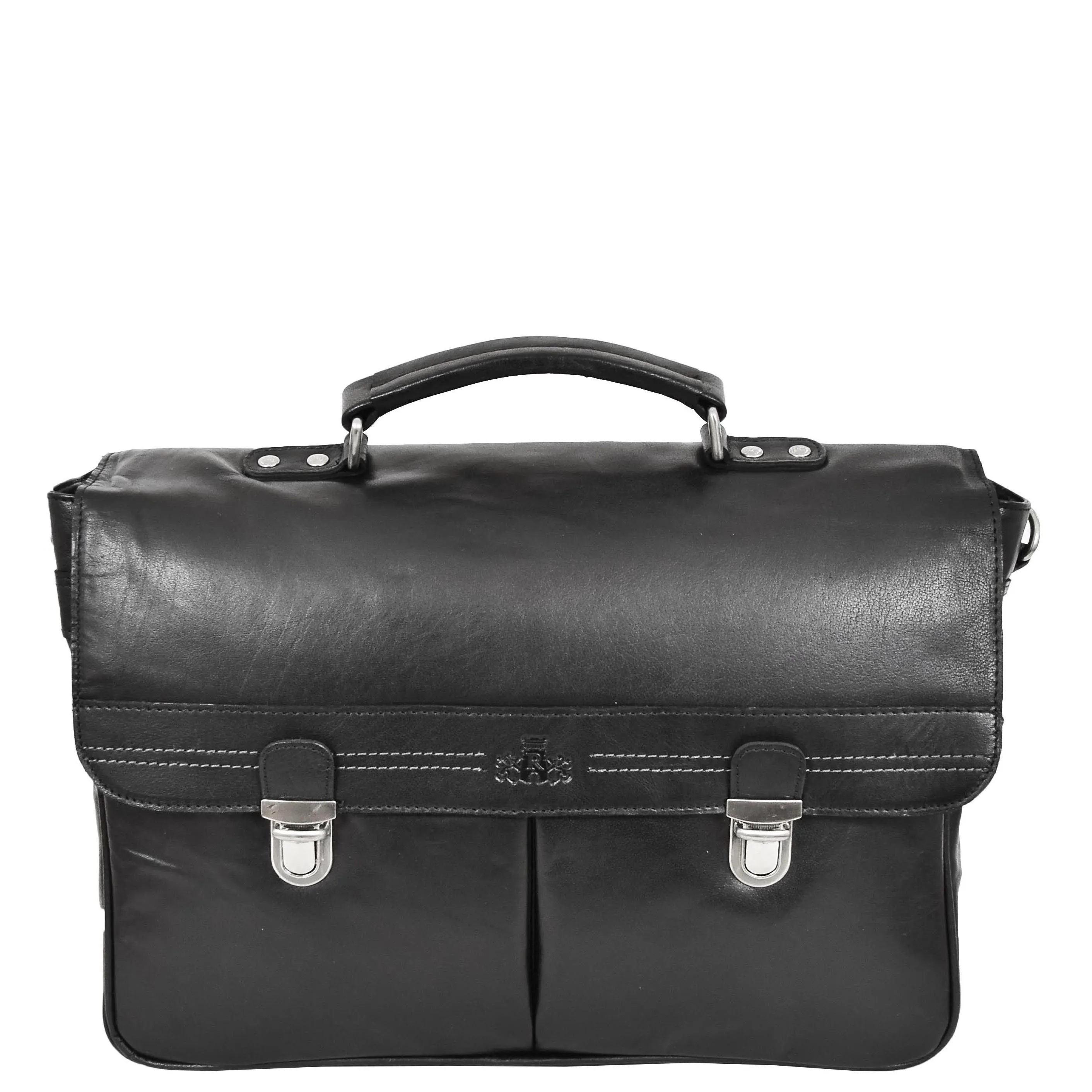 Genuine Leather Briefcase for Mens Business Office Laptop Bag Edgar Black