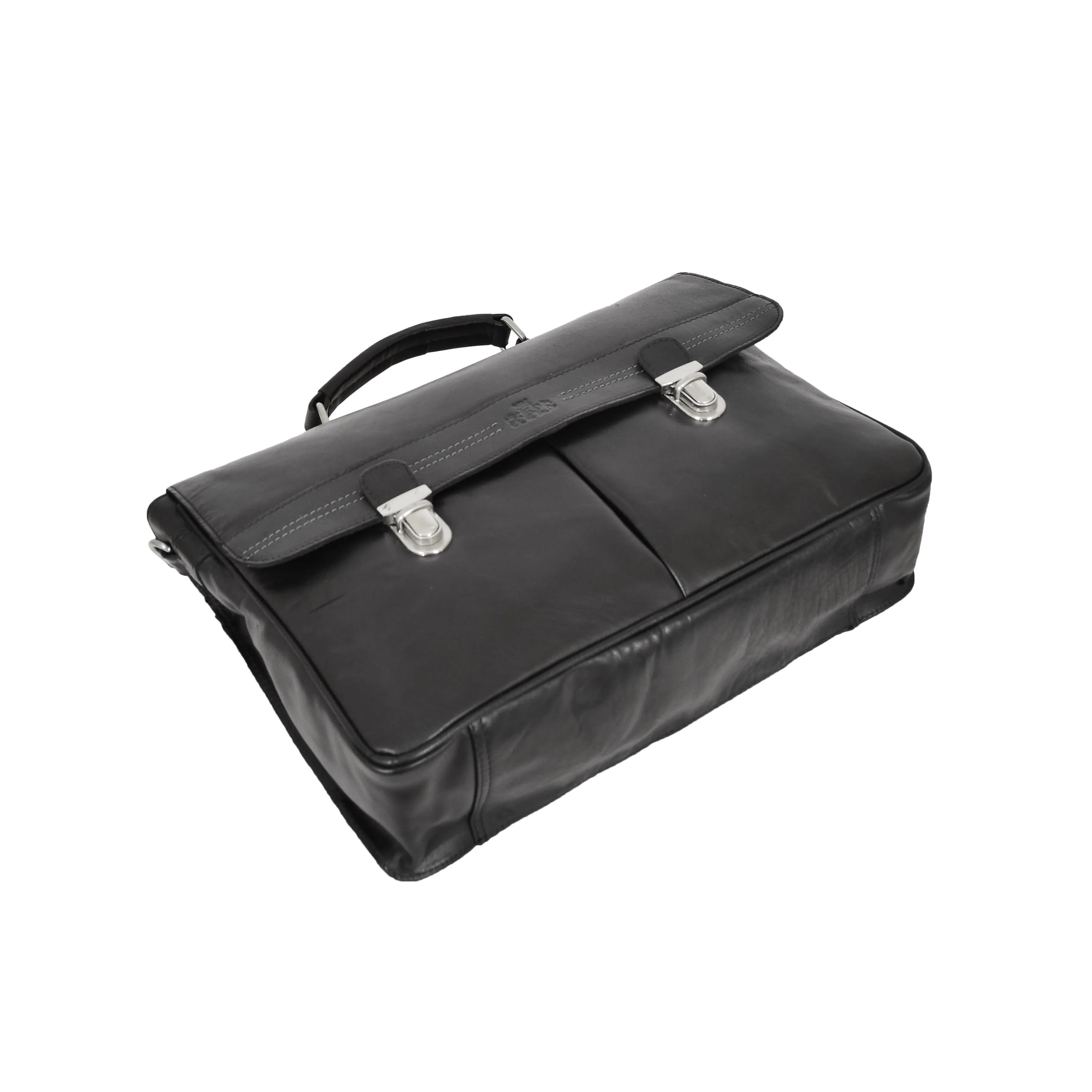 Genuine Leather Briefcase for Mens Business Office Laptop Bag Edgar Black