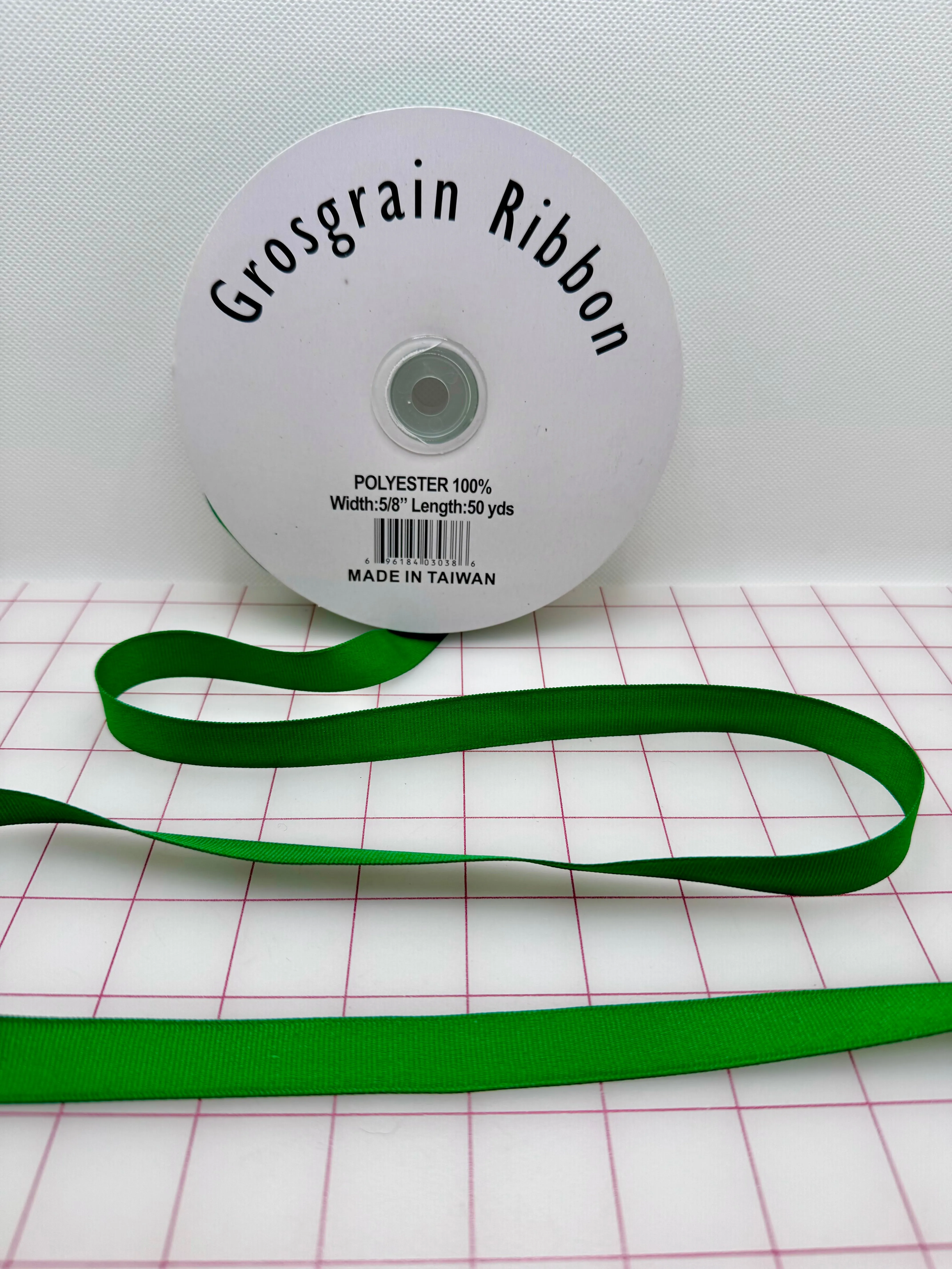 Grosgrain Ribbon - 5/8-inch Kelly Green