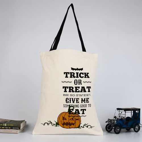 Halloween Bag Canvas Party Halloween Handbag Pumpkin Candy Gifts Bag