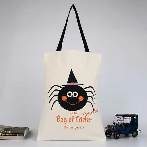 Halloween Bag Canvas Party Halloween Handbag Pumpkin Candy Gifts Bag