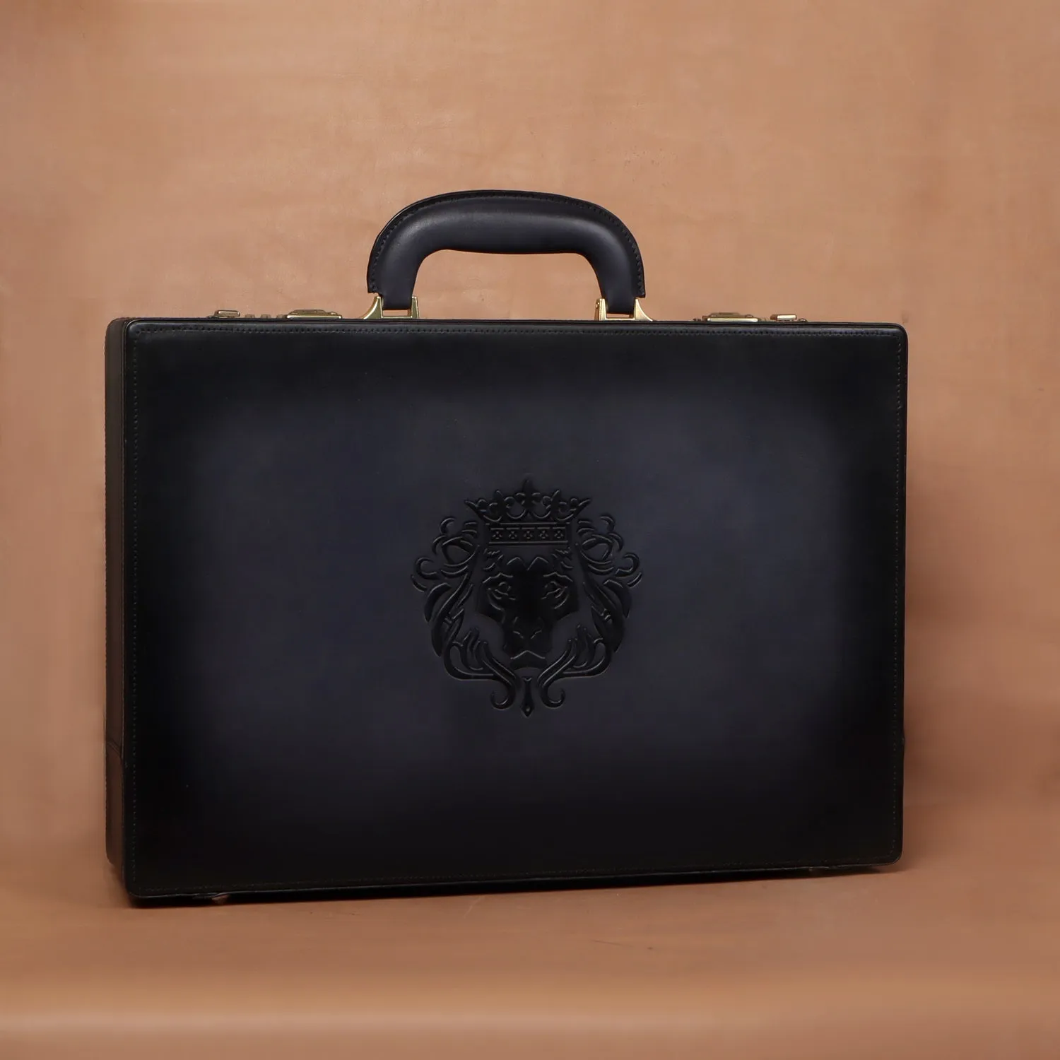 Hand-painted Grey office briefcase in hard case with number lock