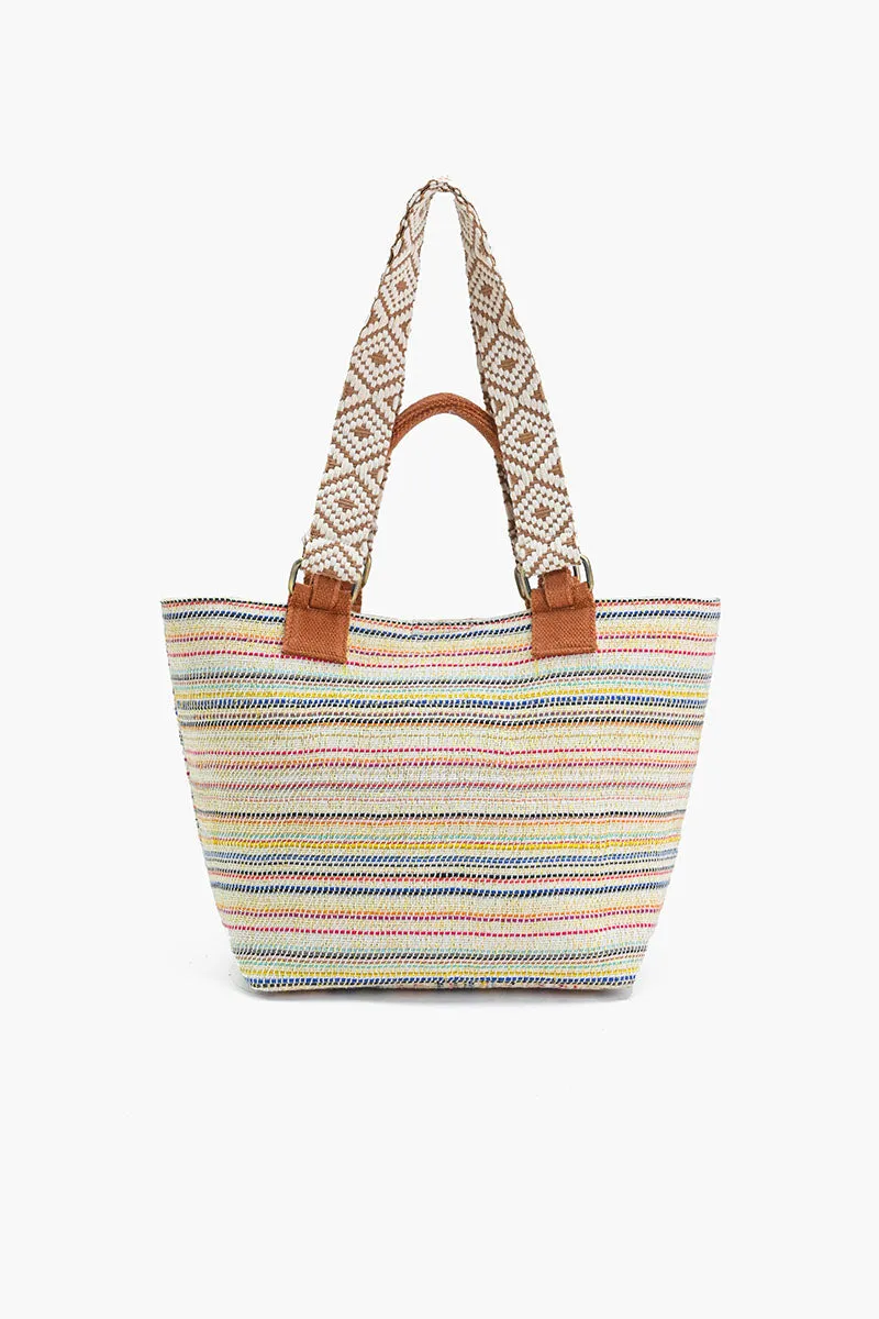 Handcrafted Earth-Tone Embellished Tote