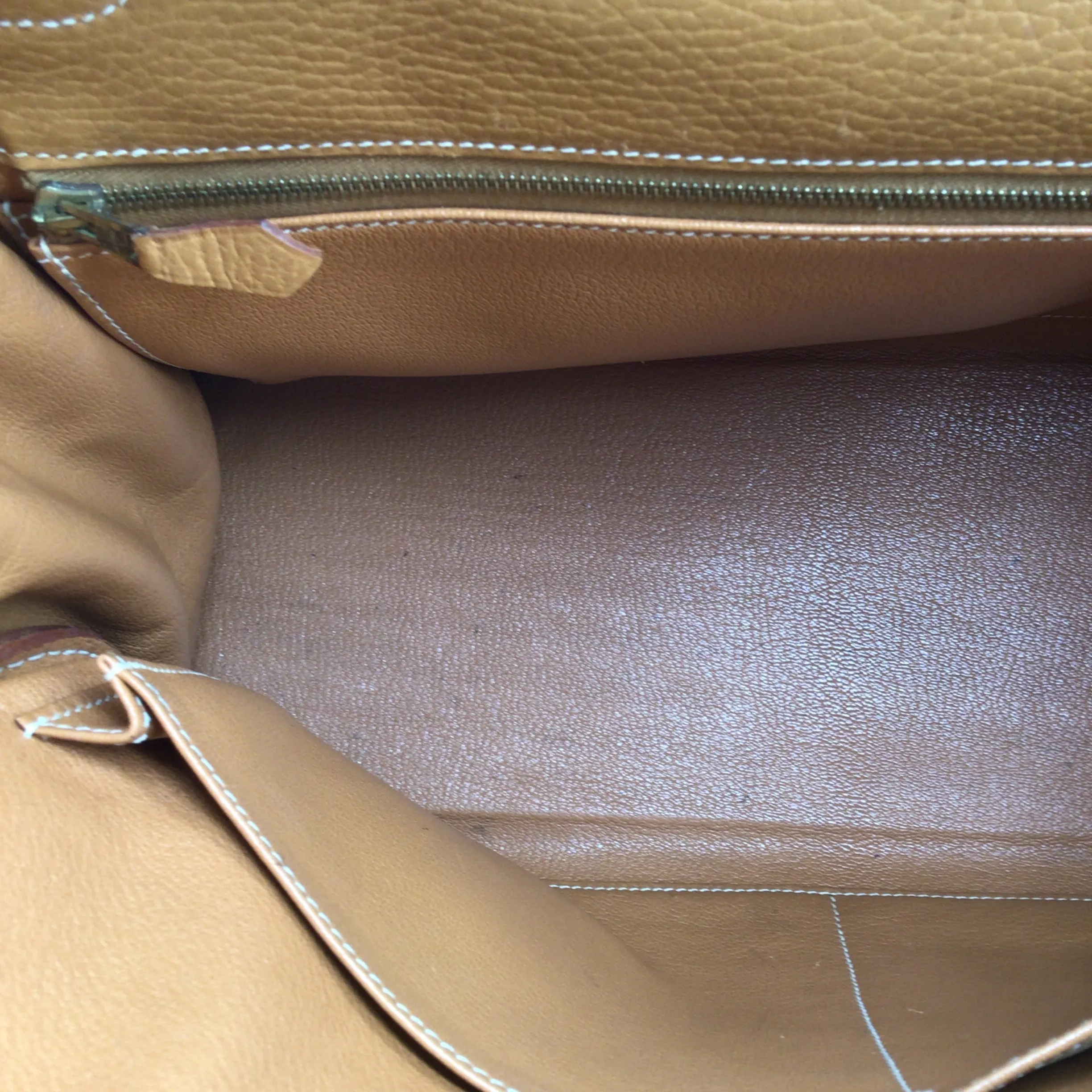 Hermès Kelly 35 Clemence Tan Leather Satchel