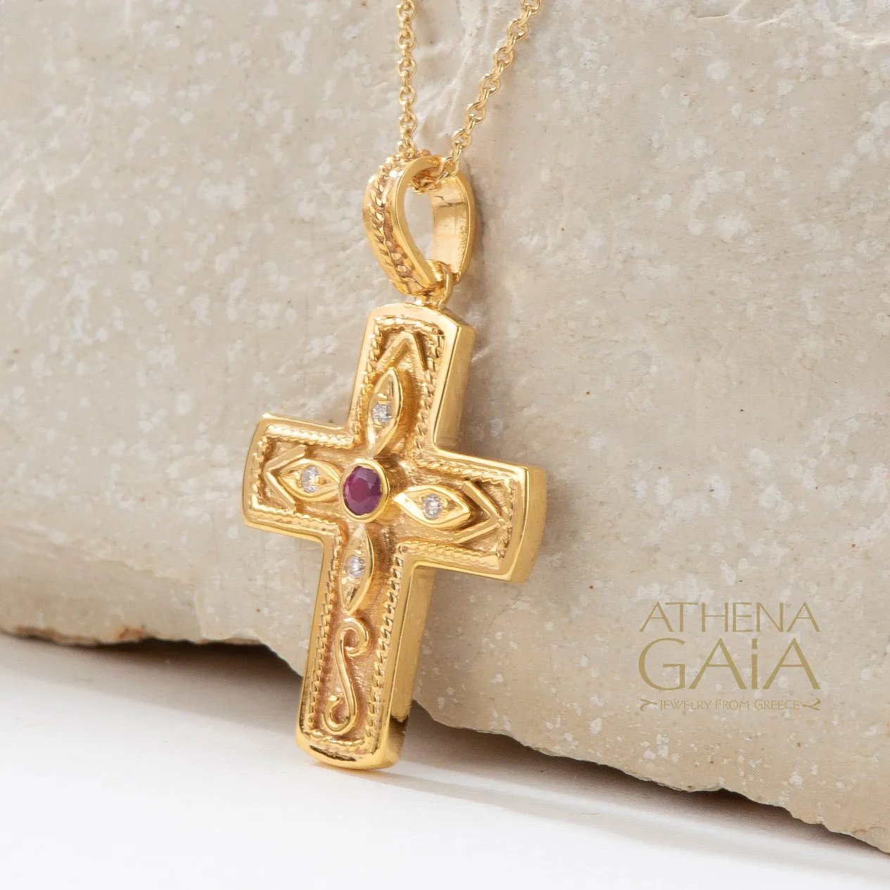 Imperial Diamond Flower Western Latin Cross (In-Stock)