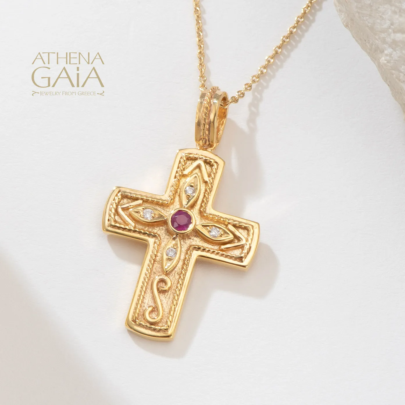 Imperial Diamond Flower Western Latin Cross (In-Stock)