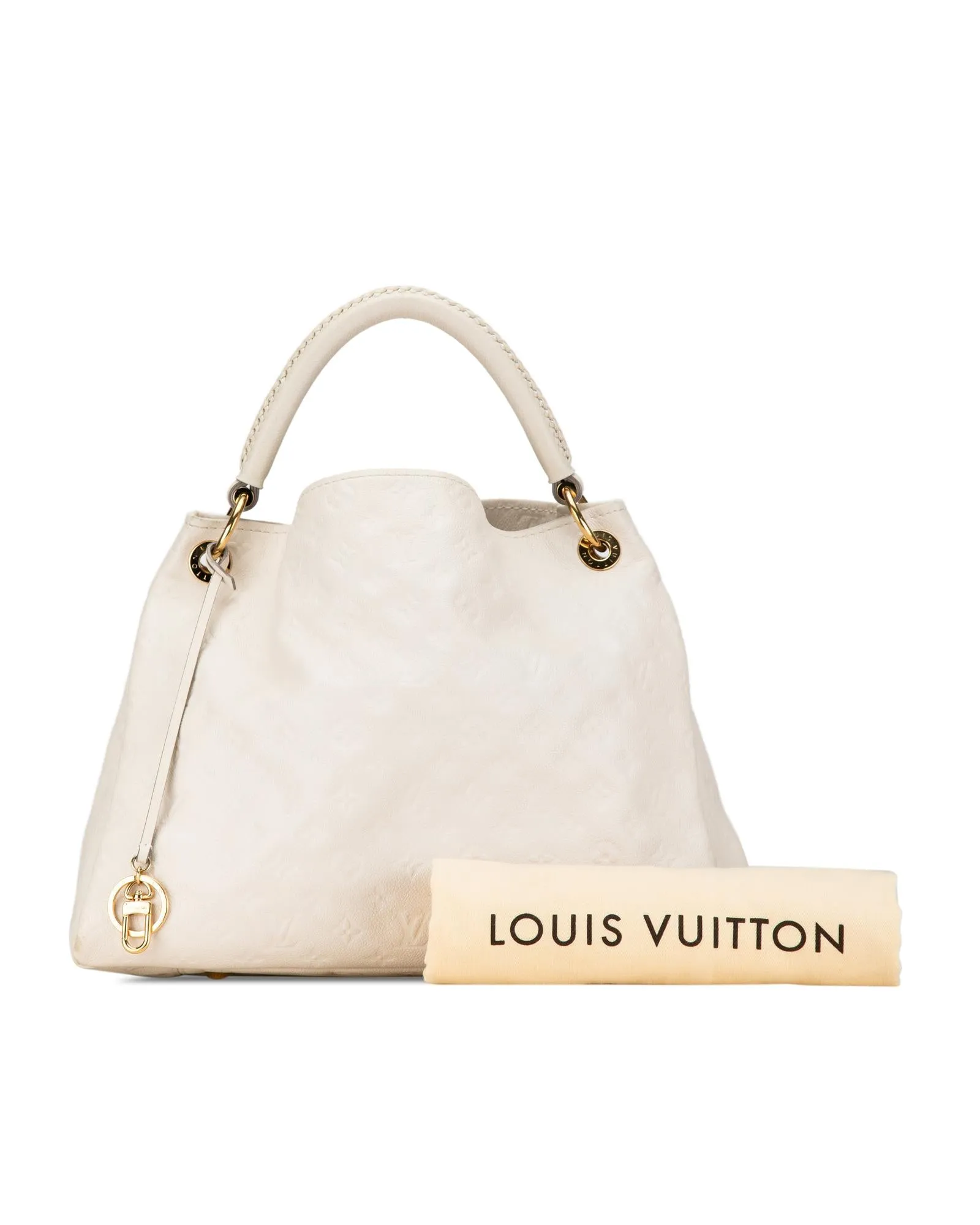 Louis Vuitton Cabas Plano White Leather Hobo Bag