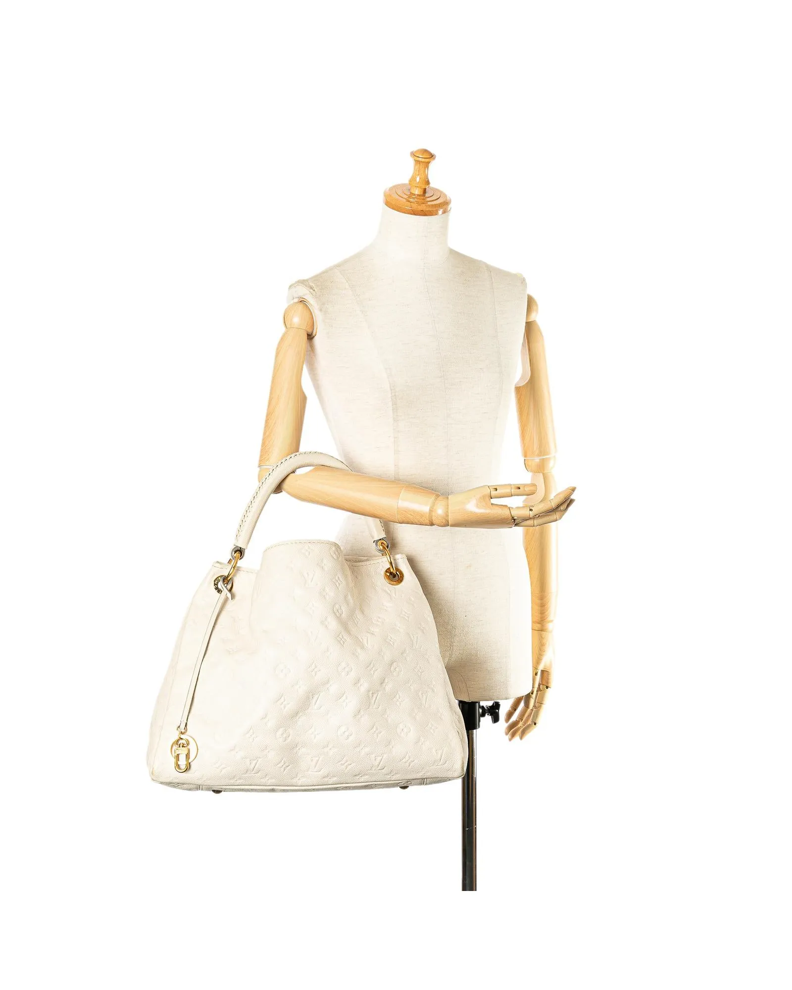 Louis Vuitton Cabas Plano White Leather Hobo Bag