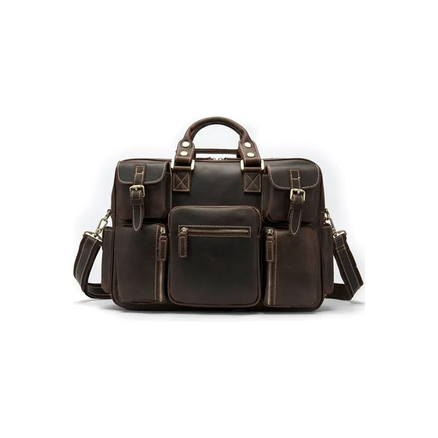 LuxeLeather Business Laptop Handbag