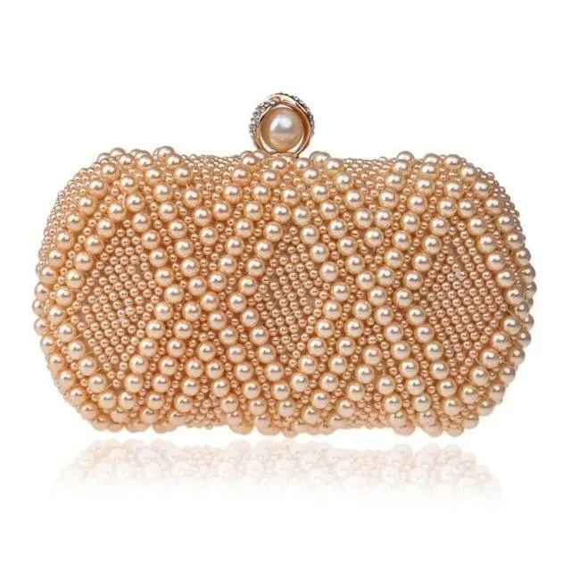 Luxy Moon Beaded Evening Bags Artificial Pearls Clutches