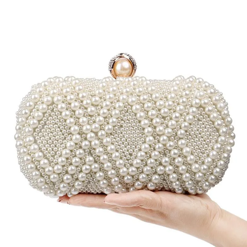 Luxy Moon Beaded Evening Bags Artificial Pearls Clutches