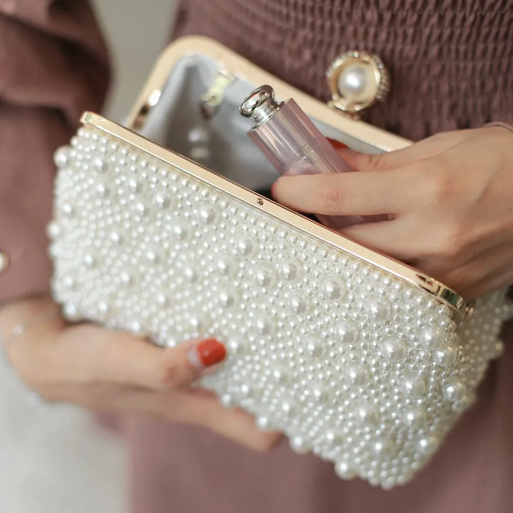 Luxy Moon Exquisite Handle Pearl Wedding Party Clutch