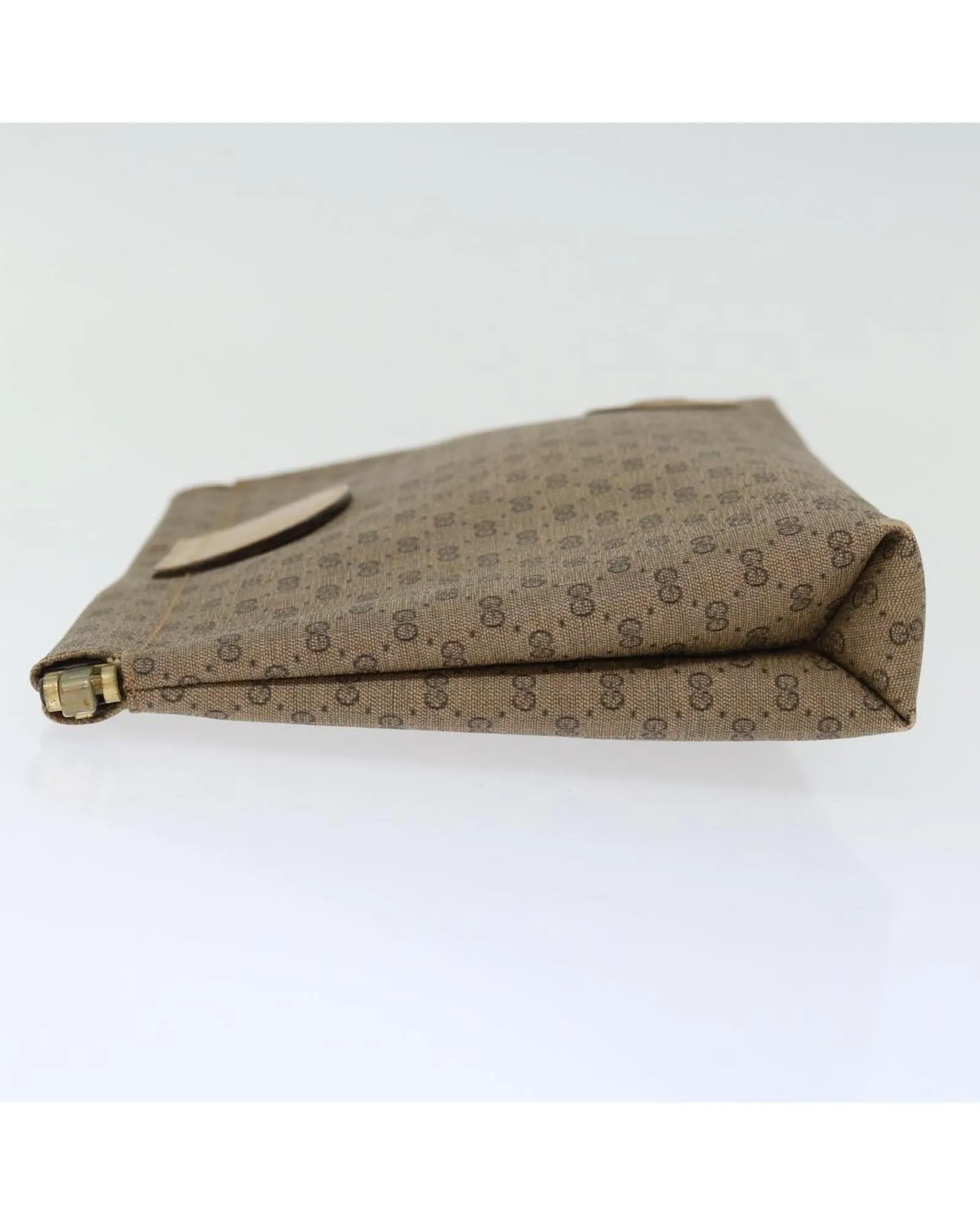 Micro GG Supreme Clutch Bag in Beige PVC & Small GG Canvas