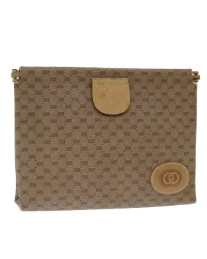 Micro GG Supreme Clutch Bag in Beige PVC & Small GG Canvas