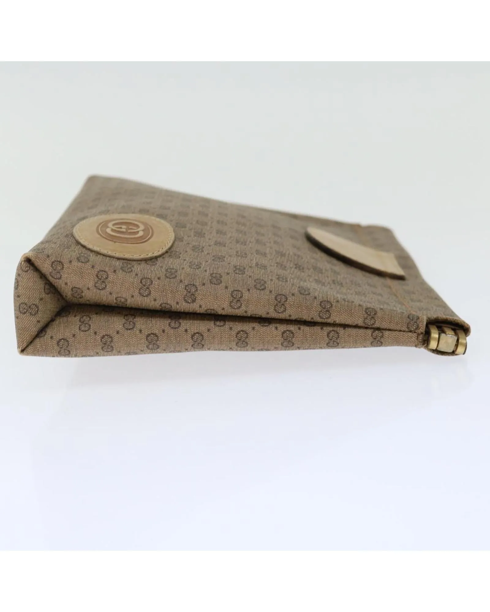 Micro GG Supreme Clutch Bag in Beige PVC & Small GG Canvas