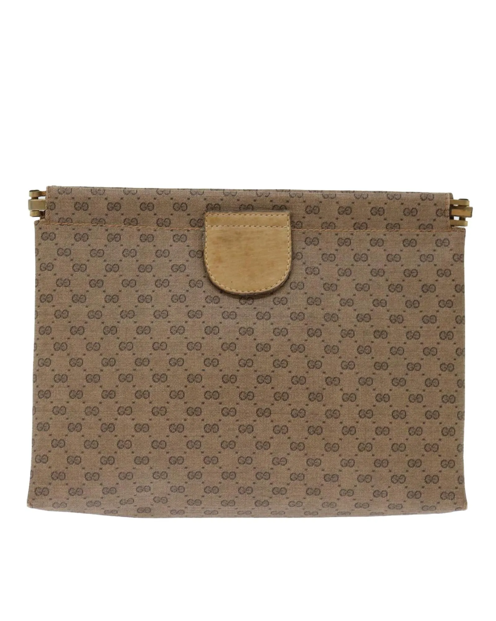 Micro GG Supreme Clutch Bag in Beige PVC & Small GG Canvas