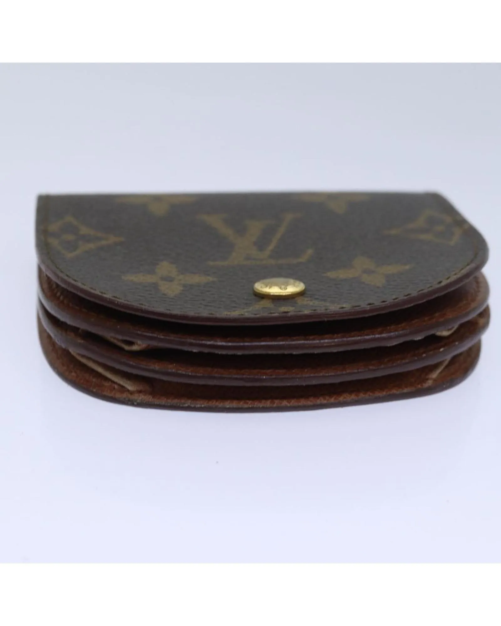 Monogram Canvas Coin Purse with Clasp Button