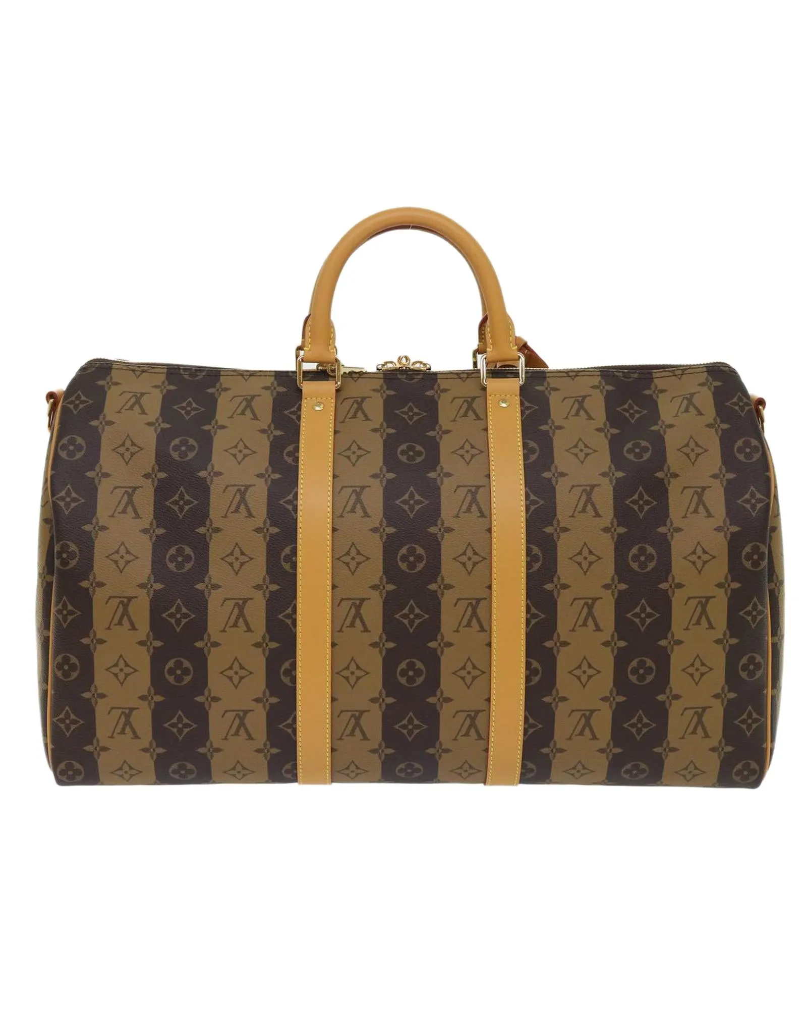 Monogram Stripe Keepall Bandouliere 50 Boston Bag