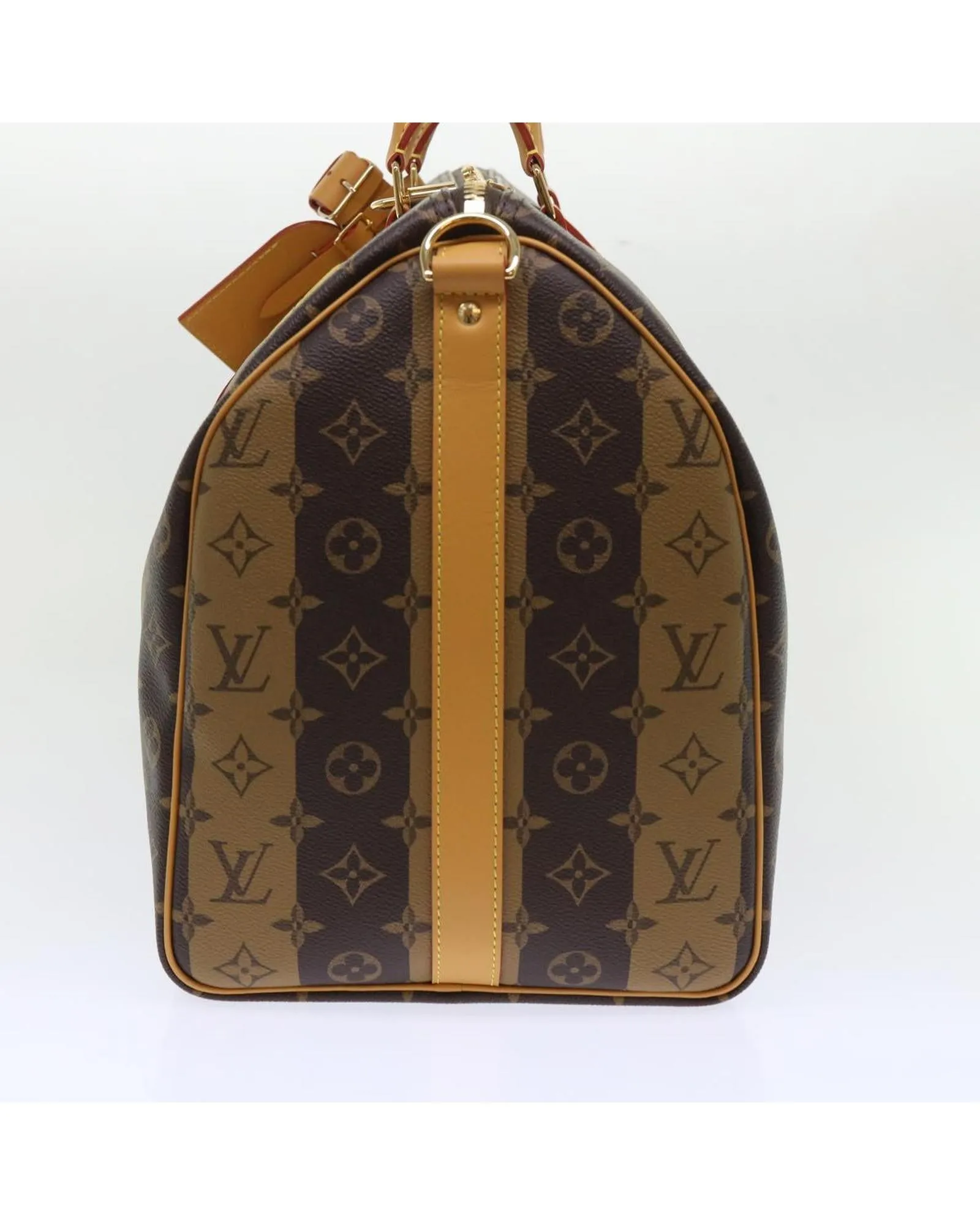 Monogram Stripe Keepall Bandouliere 50 Boston Bag