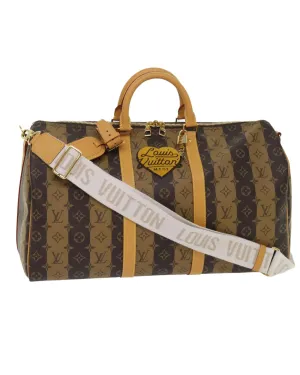 Monogram Stripe Keepall Bandouliere 50 Boston Bag