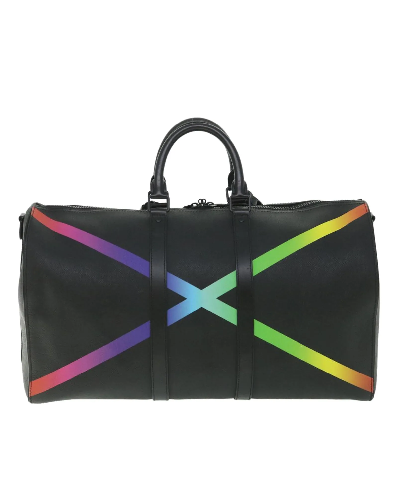 Multicolor Taiga Leather Boston Bag with Accessories