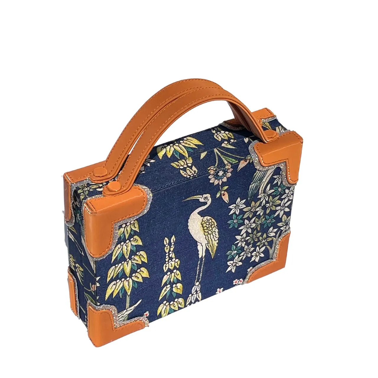 Navy Bird Briefcase Bag