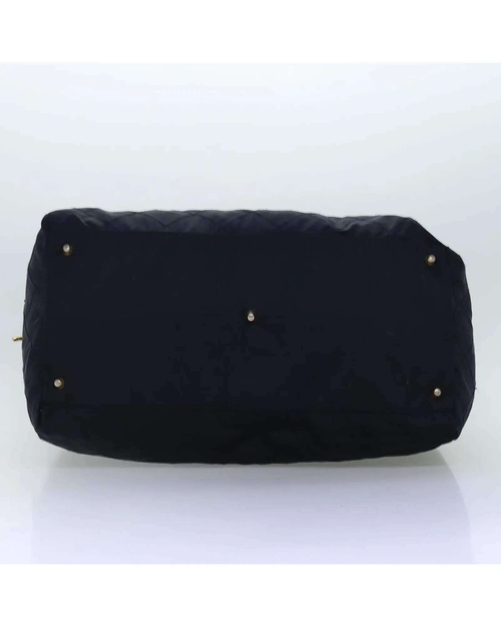 Navy Nylon Boston Bag with Key Accessory and Clochette