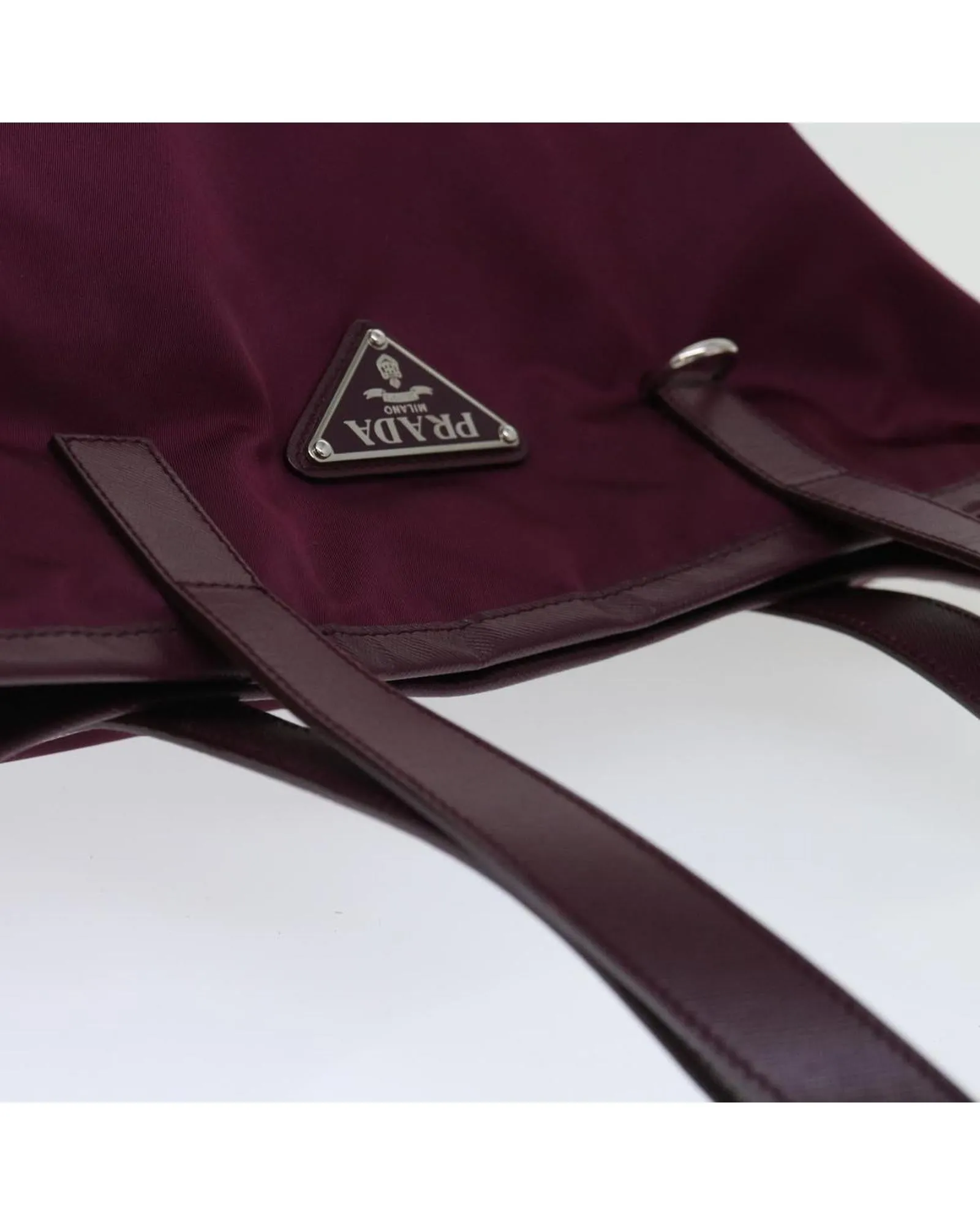 Nylon Tote Bag in Wine Red